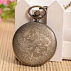 Openable Flat Round with Dragon Alloy Glass Pendant Pocket Watch WACH-L024-10-3