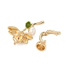 Brass Enamel Fold Over Clasps KK-S531-31G-B-2