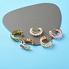 Faceted Cubic Zirconia Beads Open Cuff Ring for Girl Women RJEW-JR00395-3