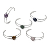 Non-Tarnish 304 Stainless Steel & Natural Gemstone Cuff Bracelets for Women BJEW-JB14123-01-2