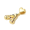 Rack Plating Brass Micro Pave Clear Cubic Zirconia Perdants KK-C067-12G-A-2