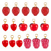 16Pcs Handmade Lampwork Pendants PALLOY-TAC0207-2