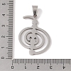 Non-Tarnish Reiki Symbol 201 Stainless Steel Pendants STAS-A094-03B-P-3