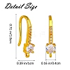 10 Pairs Brass Micro Pave Clear Cubic Zirconia Earring Hooks ZIRC-SZ0005-20-2