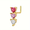 Brass Pave Colorful Cubic Zirconia L-Shaped Nose Rings FS-WG9779A-05-1