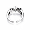 Alloy Triple Dice Open Cuff Ring for Men Women RJEW-T009-35AS-2