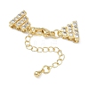 Brass Micro Pave Clear Cubic Zirconia Chain Extender KK-Z143-10G-1