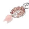 Natural Rose Quartz Keychain KEYC-K022-01P-12-2