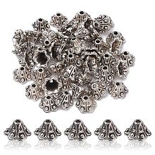 Tibetan Style Alloy Flower Bell Filigree Bead Caps PALLOY-YW0001-79