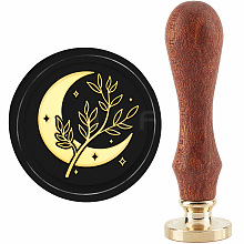 Brass Wax Seal Stamp with Handle AJEW-WH0184-0980