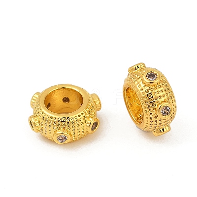Brass Cubic Zirconia European Beads KK-Q081-11MG-1