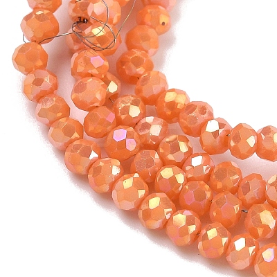 Electroplate Glass Beads Strands GLAA-F078-FR11-1