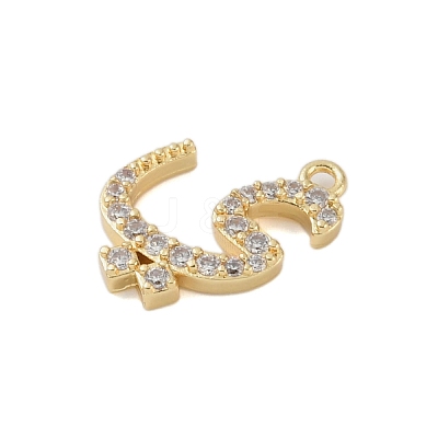 Rack Plating Brass Micro Pave Clear Cubic Zirconia Pendants KK-A224-03O-G-1