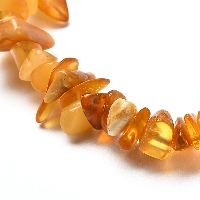 Natural Amber Chip Beads Stretch Bracelet for Kid BJEW-JB06819-01-1