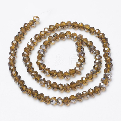 Electroplate Transparent Glass Beads Strands EGLA-A034-T4mm-E16-1