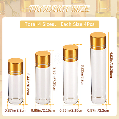 16Pcs 4 Style Glass Bead Containers MRMJ-CP0001-22B-1