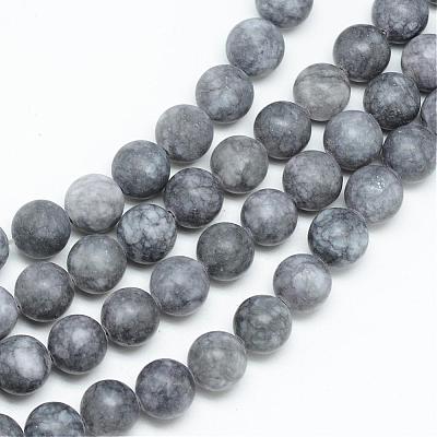 Natural White Jade Bead Strands G-R297-8mm-33-1
