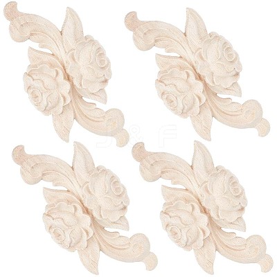 Wood Carved Appliques DIY-WH0032-28-1