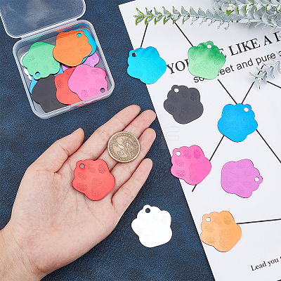 18Pcs 9 Colors Aluminum Alloy Pendants ALUM-AR0001-02-1