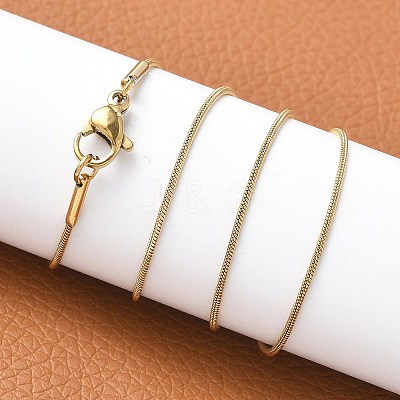 Ion Plating(IP) 304 Stainless Steel Snake Chains Necklaces STAS-F094-23G-1