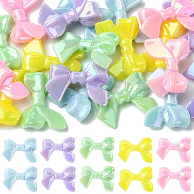 20Pcs 5 Colors AB Color Plated Acrylic Beads CRES-YW0002-62-1