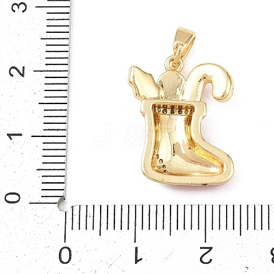 Christmas Brass Micro Pave Cubic Zirconia Pendants KK-K413-01C-G-1