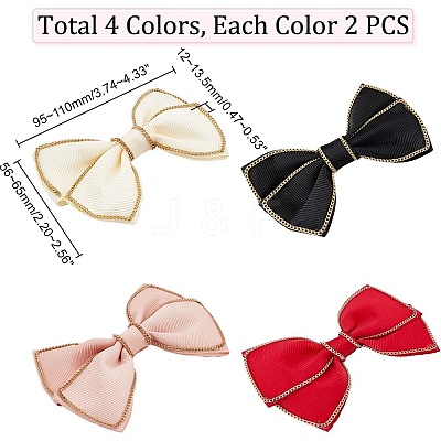 AHADEMAKER 8Pcs 4 Colors Polyester Bowknots Ornament Accessories AJEW-GA0005-45-1