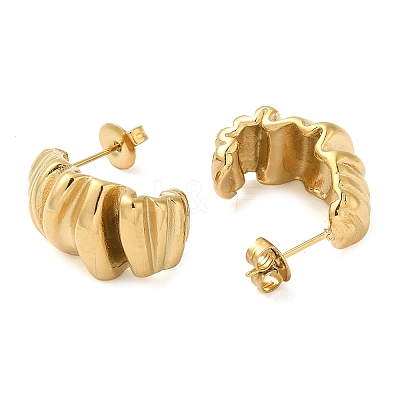 Ion Plating(IP) 304 Stainless Steel Twist Stud Earrings EJEW-Z022-14G-1