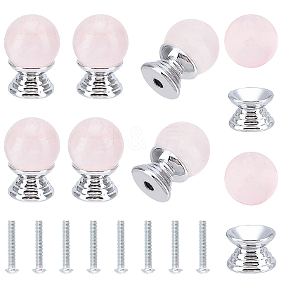 8 Sets Aluminium Alloy Drawer Knobs with Screw DIY-BC0005-17-1