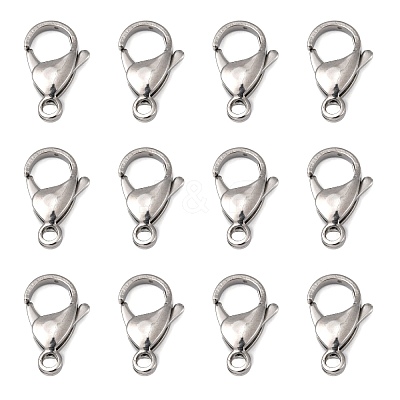 Tarnish Resistant Polished 316 Surgical Stainless Steel Lobster Claw Clasps STAS-R072-18A-1