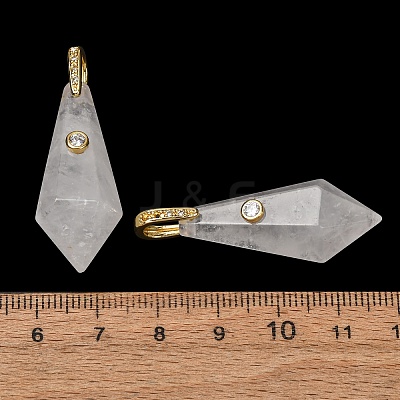 Natural Quartz Crystal Beaded European Dangle Charms GG-CBA9389-03G-1