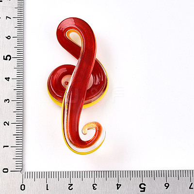 Handmade Gold Sand Lampwork Big Pendants LAMP-T023-08E-1