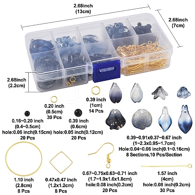 DIY Flower Glass Pendants Earrings Making Kits DIY-FS0009-01-1