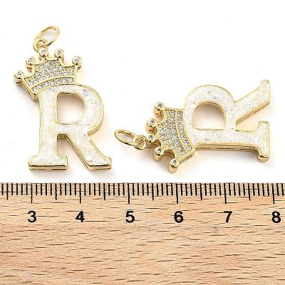 Brass Micro Pave Clear Cubic Zirconia Pendants KK-G498-01R-02-1