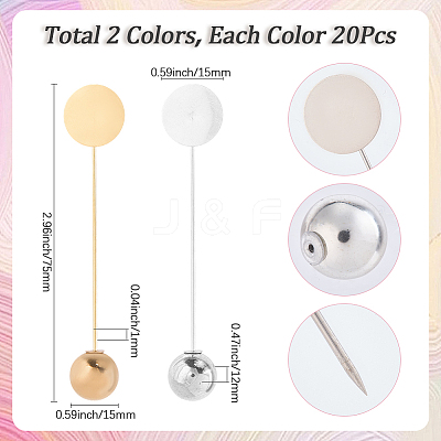 40Pcs 2 Colors Zinc Alloy Lapel Pins FIND-SC0017-18A-1
