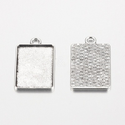 Rectangle Tibetan Style Alloy Pendant Cabochon Settings PALLOY-K109-29AS-RS-1
