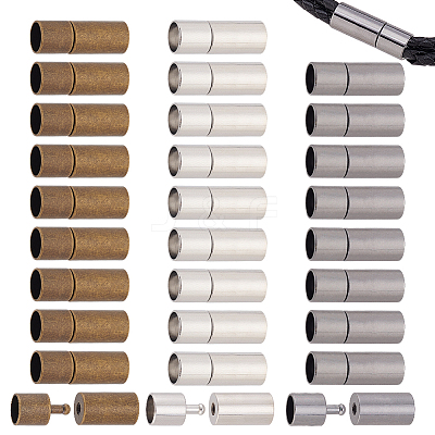 30Pcs 3 Colors Brass Bayonet Clasps KK-OC0001-60A-1