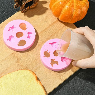 1 Set 2Pcs 2 Styles Halloween Theme Silicone Molds for DIY Craft ST-CJ0007-72-1
