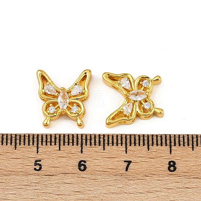 Brass Clear Cubic Zirconia Beads KK-Q081-13A-MG-1