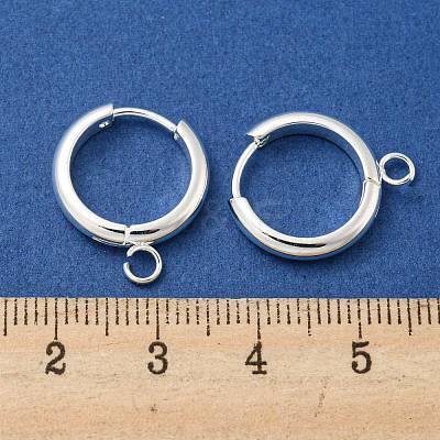 201 Stainless Steel Huggie Hoop Earring Findings STAS-P283-01Z-S-1