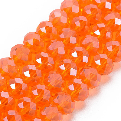 Electroplate Glass Beads Strands X-EGLA-A034-T8mm-A23-1