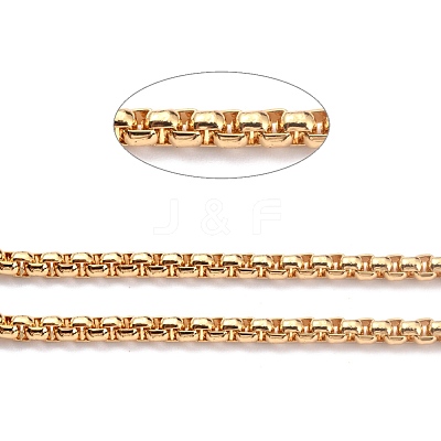 Eco-friendly Spray Painted Handmade Brass Box Chains KK-J276-17-P23-1