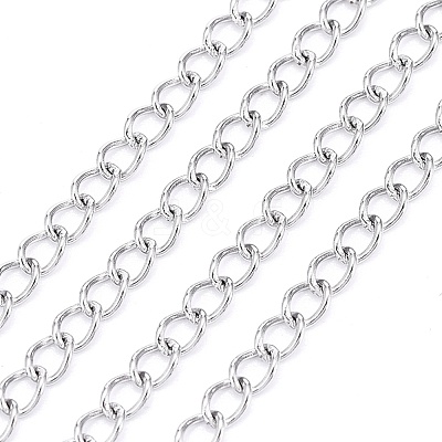 Non-Tarnish 3.28 Feet 304 Stainless Steel Curb Chains X-CHS-F006-04A-P-1