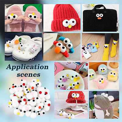 32Pcs 8 Style Polyester Felt Craft Cartoon Eyeballs DIY-NB0008-87-1