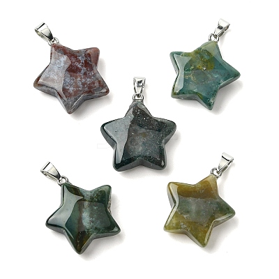 Natural Indian Agate Pendants GG-K002-10U-1