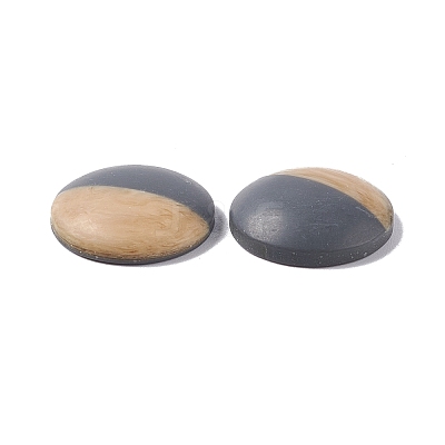 Two Tone Wood Grain Frosted Imitation Leather Style Resin Cabochons RESI-G053-01E-1
