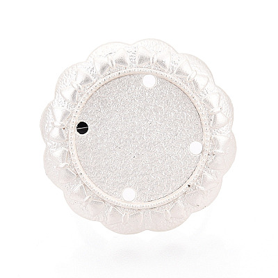 Adjustable Flower Alloy & Iron Bezel Cup Ring Base with Rotatable Tray MAK-T012-07S-1