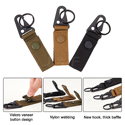 6Pcs 3 Colors Zinc Alloy Outdoor Carabiners Hanger Buckle Hook TOOL-FH0001-21-1