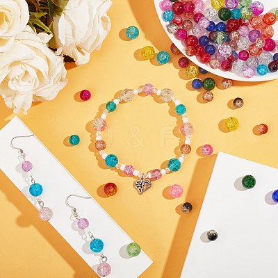 Round Transparent Crackle Glass Beads CCG-X0008-01-8mm-1