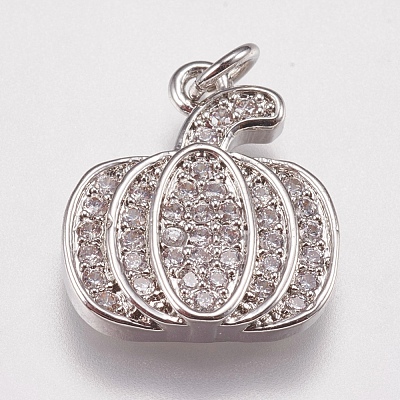 Brass Micro Pave Cubic Zirconia Charms ZIRC-E147-38P-1